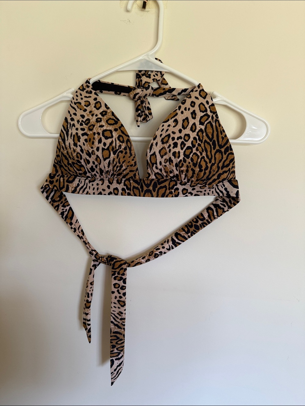 Victoria's Secret Leopard Print Halter Bandeau Swim Top - Brown & Black